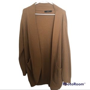 XXL Womens Long Sleeve Open Front Waffle Chunky Knit Cardigan khaki nwot